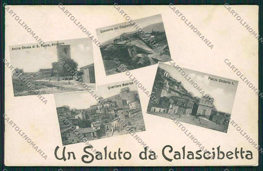 Caltanissetta Calascibetta Saluti da cartolina QQ0140 – fronte