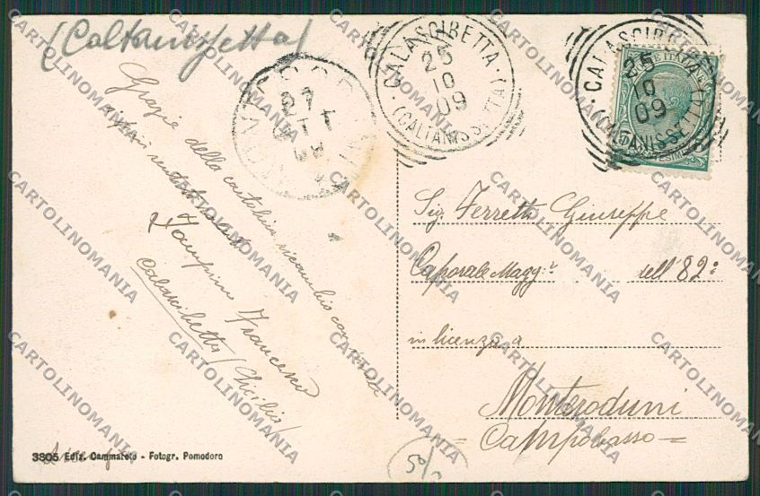 Caltanissetta Calascibetta Saluti da cartolina QQ0140 – retro