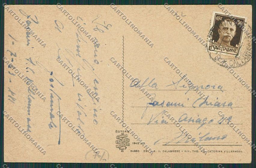 Caltanissetta Santa Caterina Villarmosa cartolina QQ0143 – retro