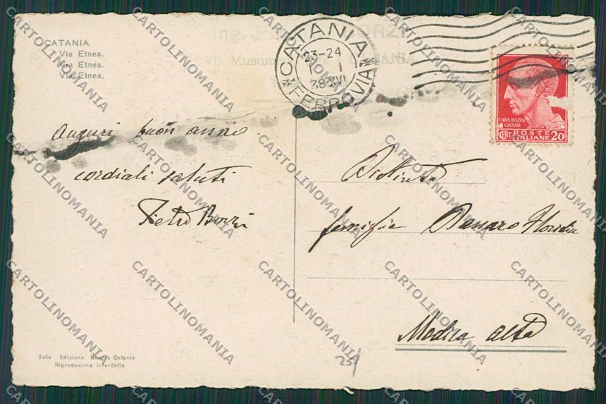 Catania Città cartolina QQ0171 – retro