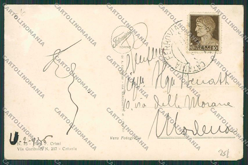 Catania Città ABRASA Foto cartolina QQ0187 – retro
