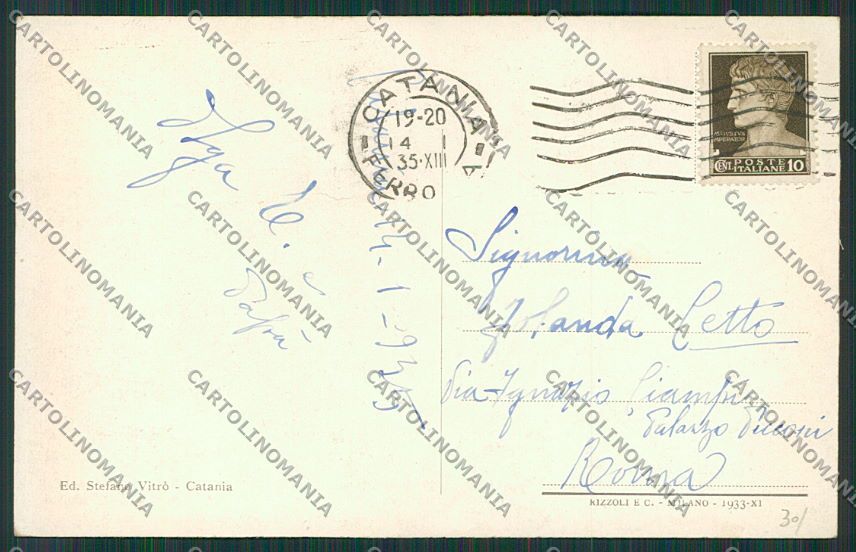 Catania Città cartolina QQ0208 – retro