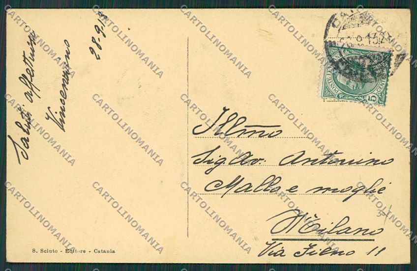 Catania Città cartolina QQ0212 – retro