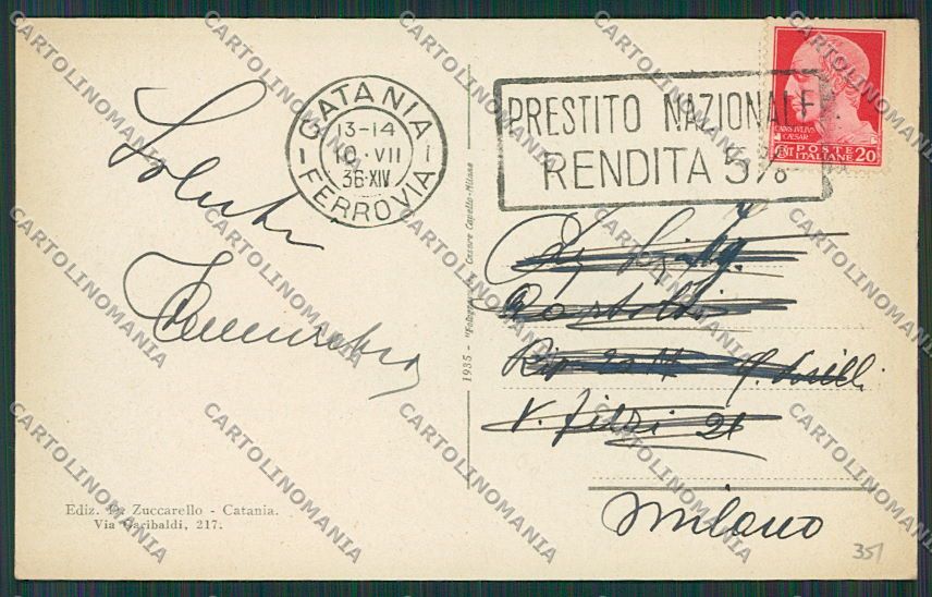 Catania Città cartolina QQ0224 – retro