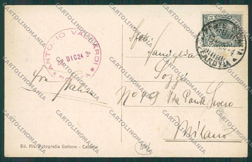 Catania Città cartolina QQ0247 – retro
