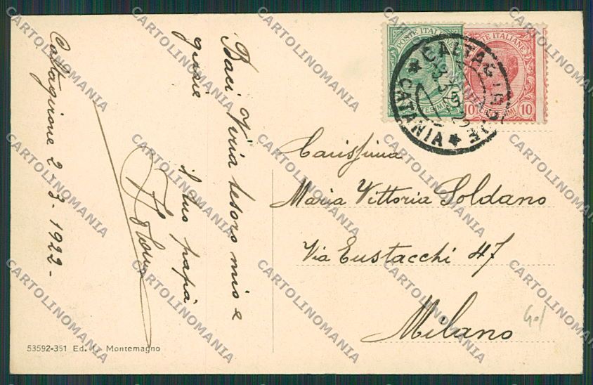Catania Caltagirone cartolina QQ0260 – retro