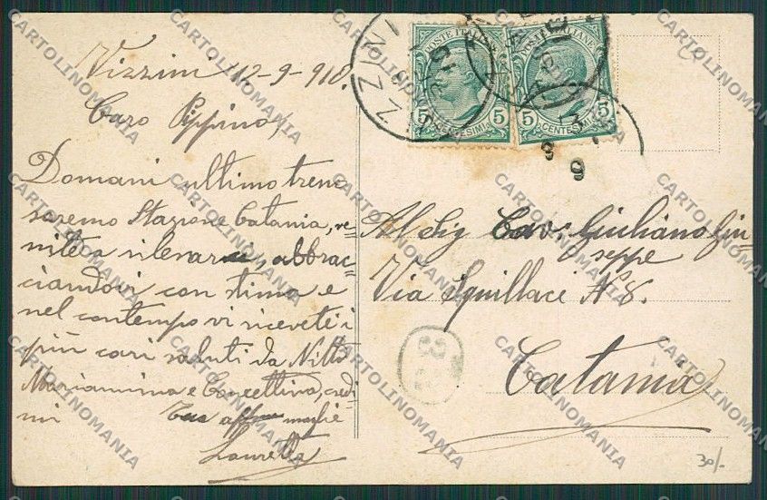 Catania Vizzini cartolina QQ0265 – retro