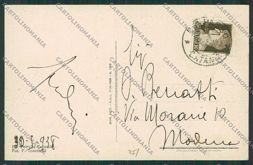 Catania Belpasso PIEGHINA cartolina QQ0272 – retro