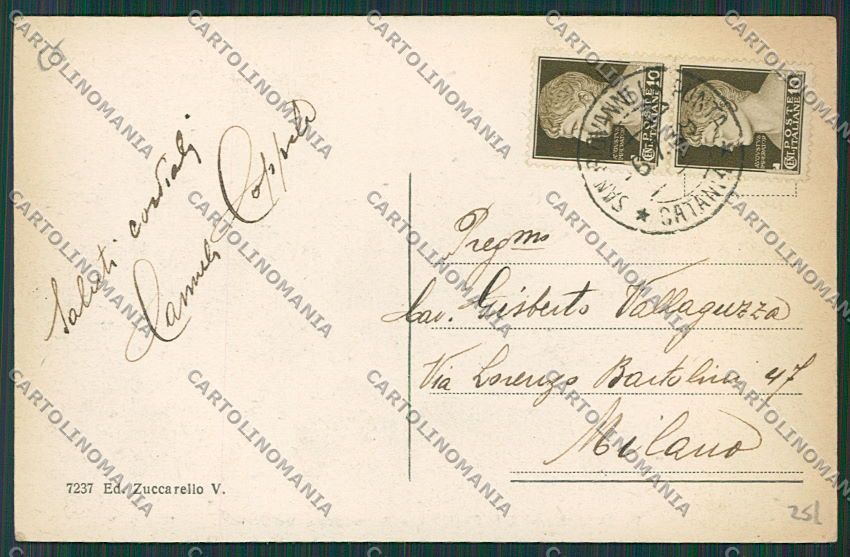 Catania San Giovanni La Punta ABRASA cartolina QQ0279 – retro