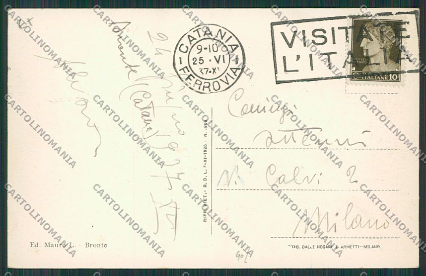 Catania Bronte cartolina QQ0295 – retro