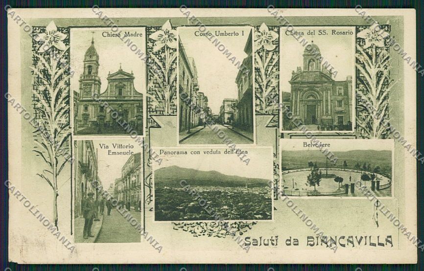 Catania Biancavilla Saluti da PIEGHINA cartolina QQ0305 – fronte