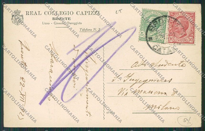 Catania Bronte cartolina QQ0307 – retro