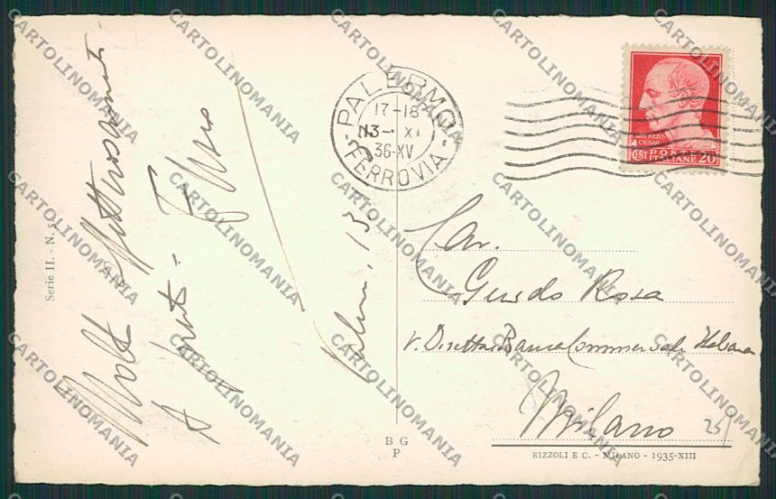 Palermo Città cartolina QQ0454 – retro