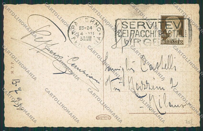 Palermo Città cartolina QQ0462 – retro