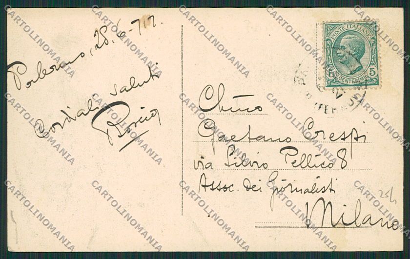 Palermo Città cartolina QQ0472 – retro