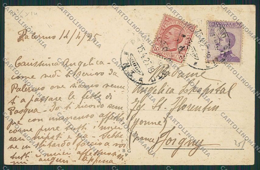 Palermo Città cartolina QQ0481 – retro