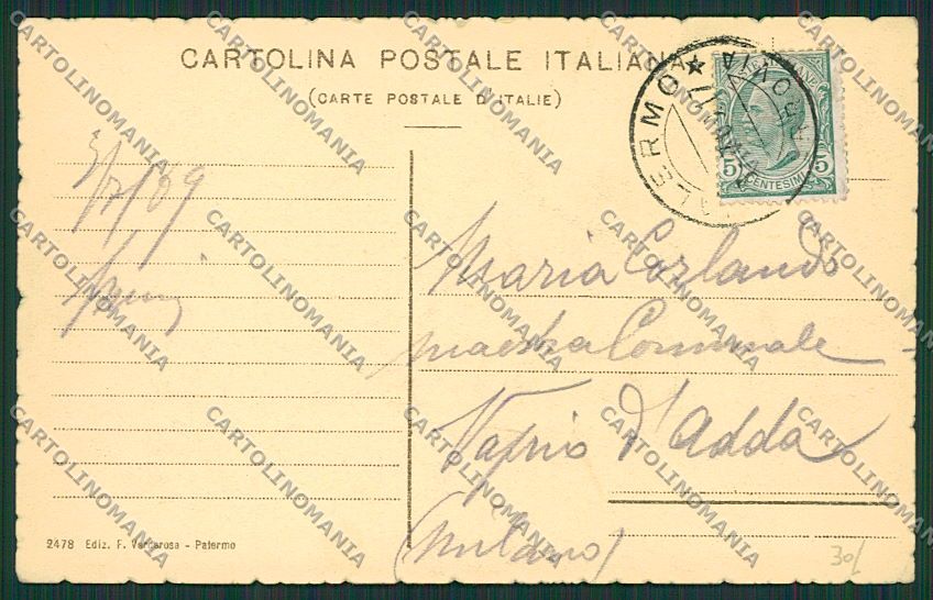 Palermo Città cartolina QQ0495 – retro