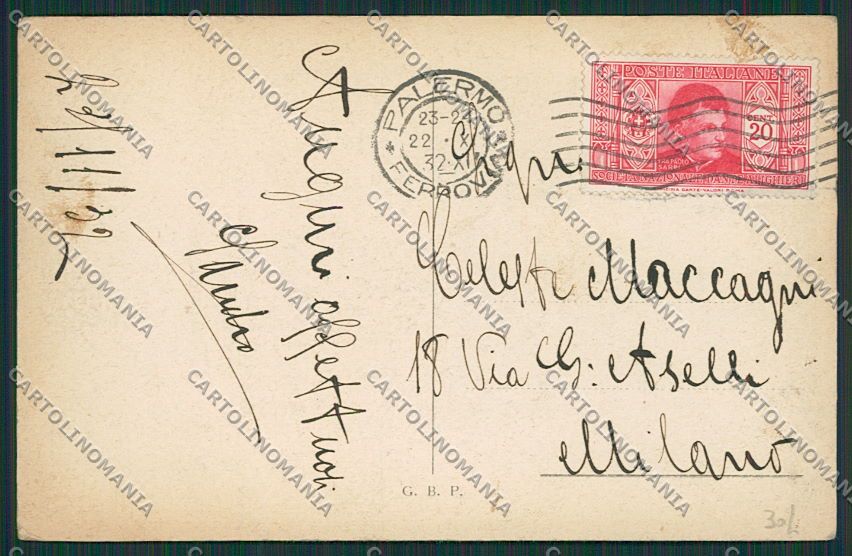 Palermo Città PIEGA cartolina QQ0497 – retro