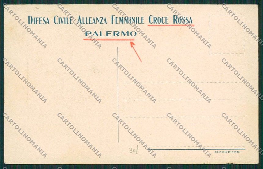 Palermo Città Croce Rossa CRI cartolina QQ0510 – retro