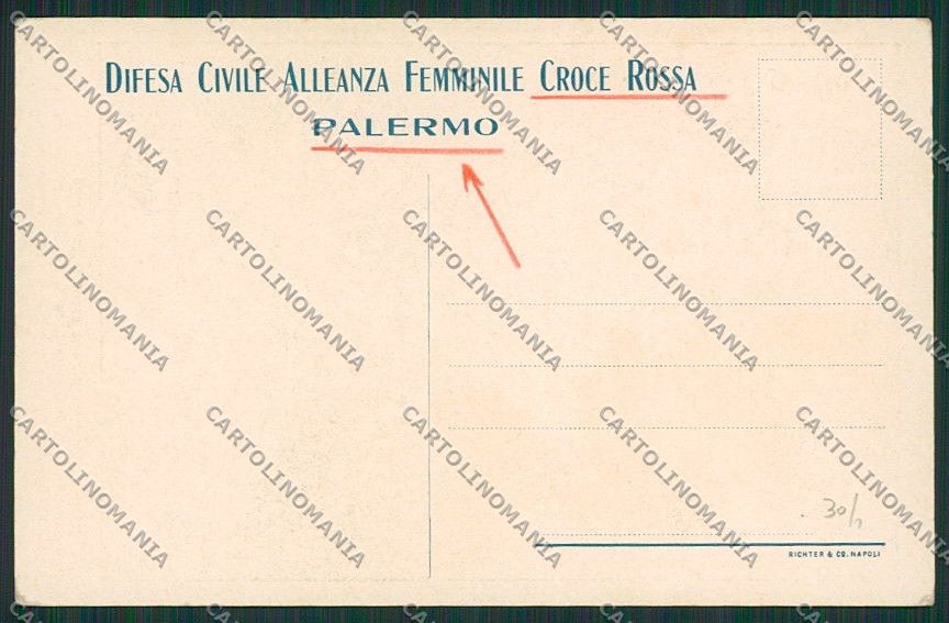 Palermo Città Croce Rossa CRI cartolina QQ0511 – retro
