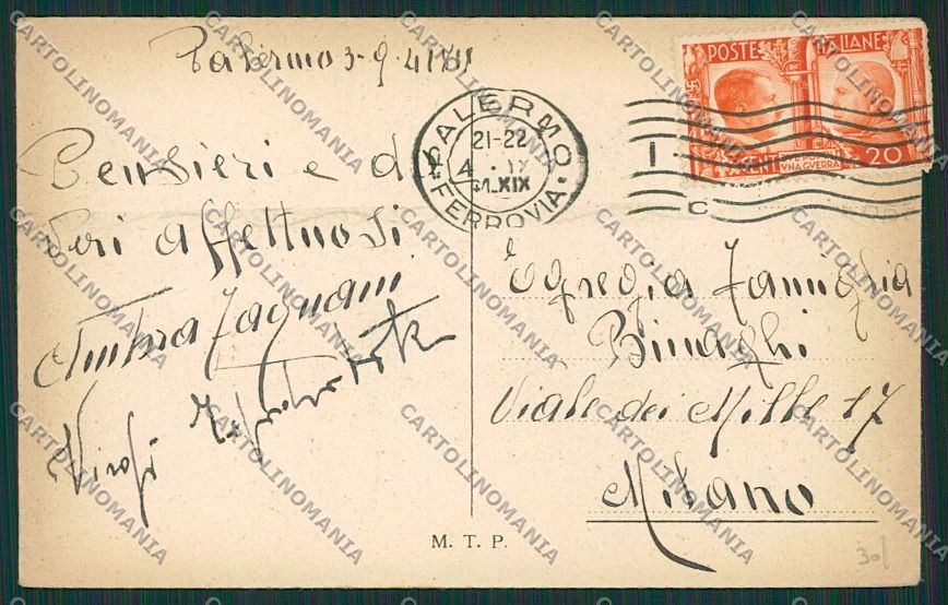 Palermo Città cartolina QQ0512 – retro