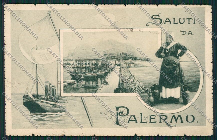 Palermo Città Saluti da ABRASA cartolina QQ0531 – fronte