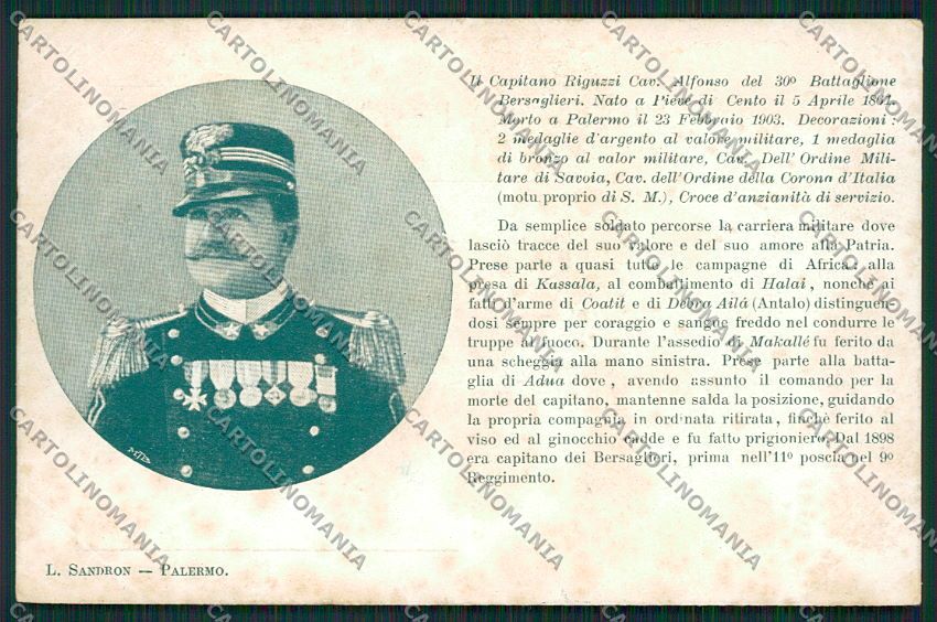 Palermo Città Bersaglieri Pieve di Cento cartolina QQ0552 – fronte