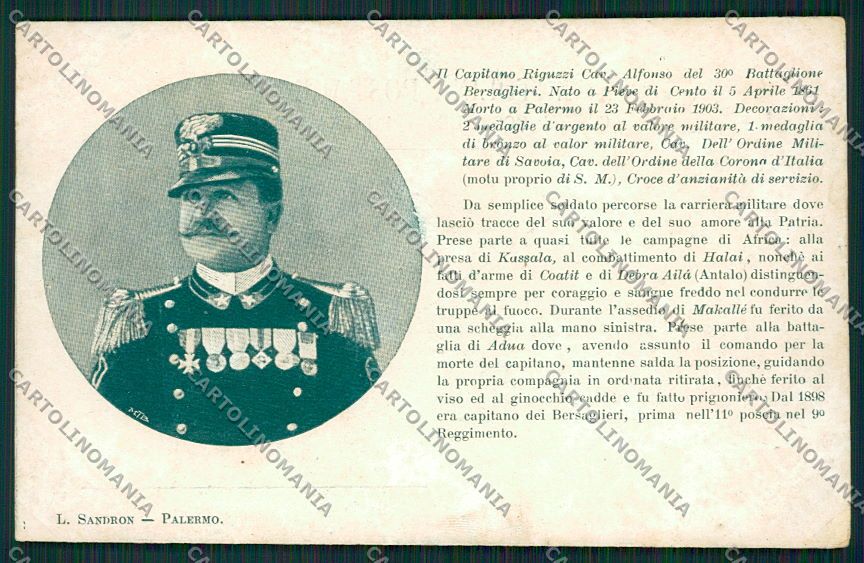 Palermo Città Bersaglieri Pieve di Cento cartolina QQ0553 – fronte