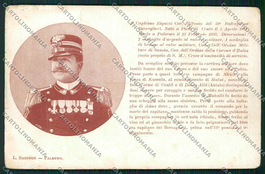 Palermo Città Bersaglieri Pieve di Cento cartolina QQ0554 – fronte