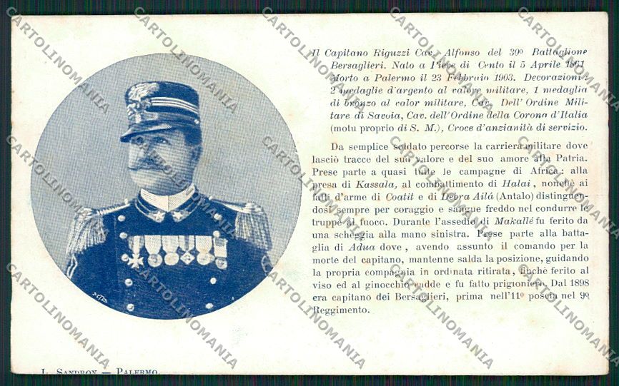 Palermo Città Bersaglieri Pieve di Cento cartolina QQ0556 – fronte