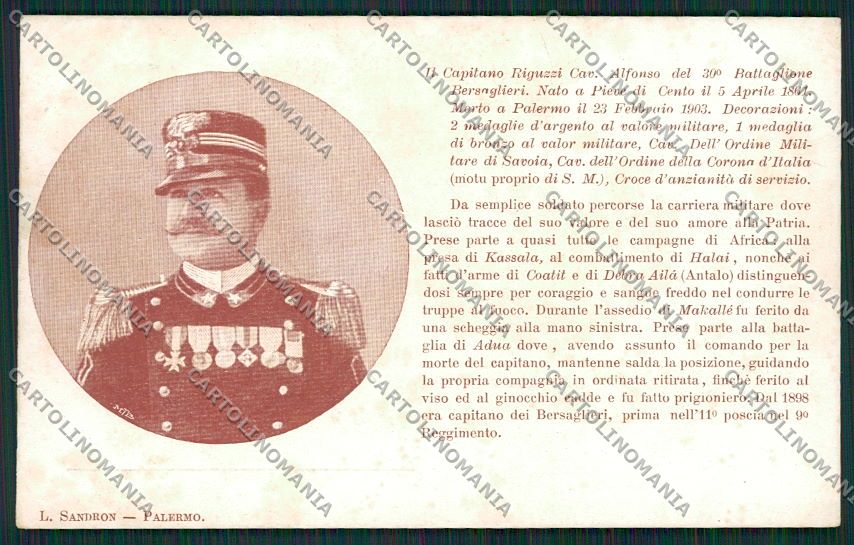Palermo Città Bersaglieri Pieve di Cento cartolina QQ0559 – fronte