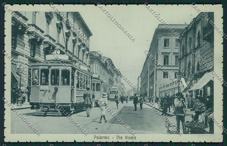 Palermo Città Tram cartolina QQ0568 – fronte