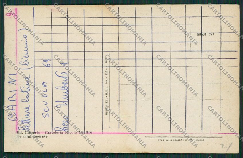 Palermo Termini Imerese cartolina QQ0581 – retro