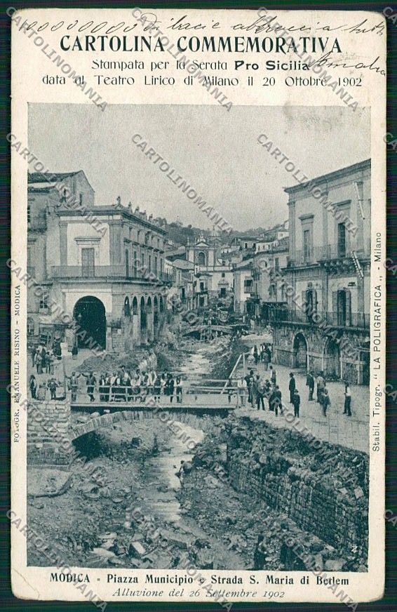Ragusa Modica Alluvione 1902 cartolina QQ0615 – fronte