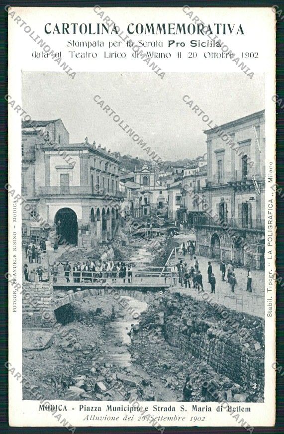 Ragusa Modica Alluvione 1902 cartolina QQ0622 – fronte