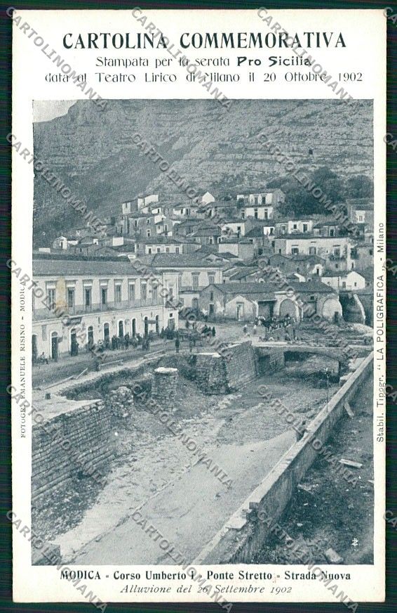 Ragusa Modica Alluvione 1902 cartolina QQ0623 – fronte