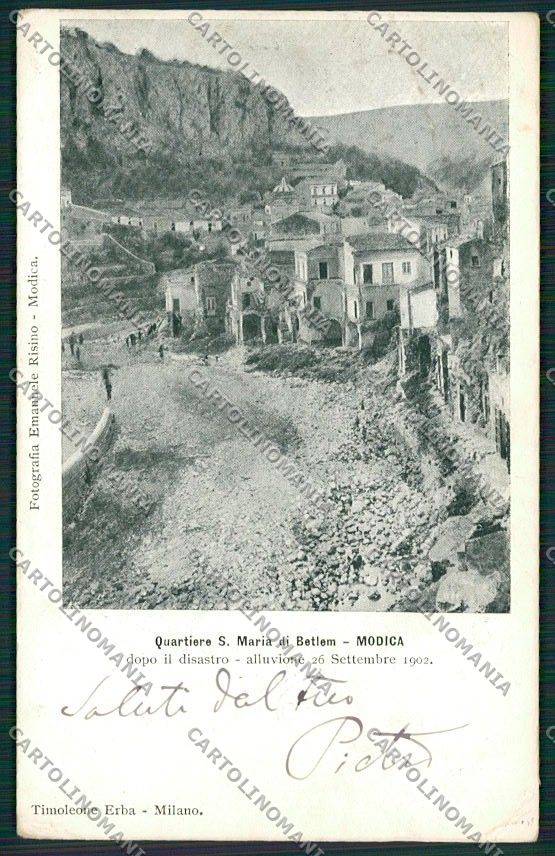 Ragusa Modica Alluvione 1902 cartolina QQ0626 – fronte