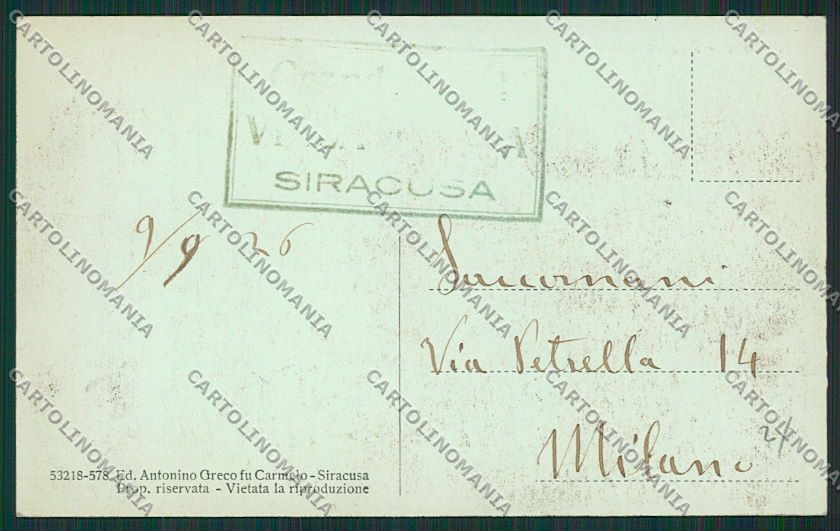 Siracusa Città cartolina QQ0642 – retro