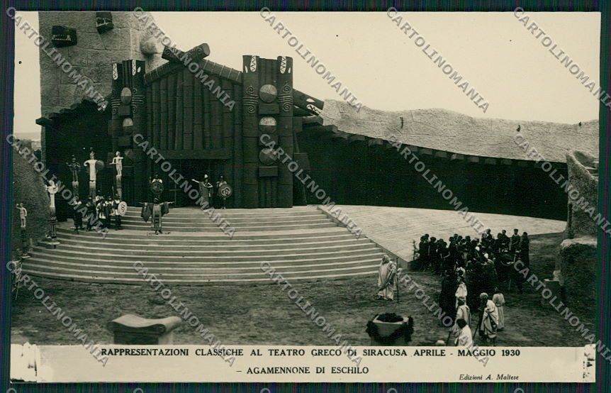 Siracusa Città Teatro Greco Agamennone Retro Bianco Foto cartolina QQ0680 – fronte