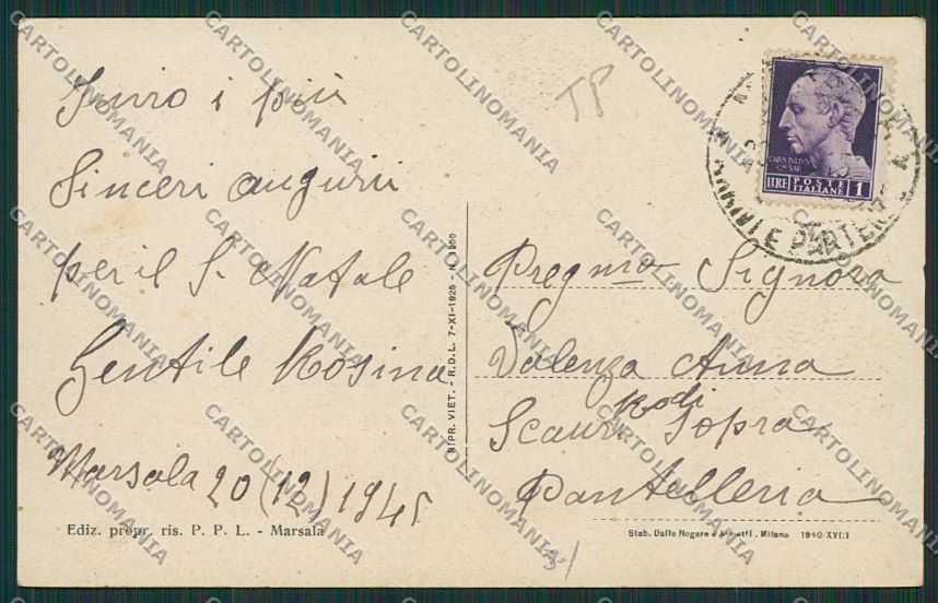 Trapani Marsala Saluti da cartolina QQ0733 – retro