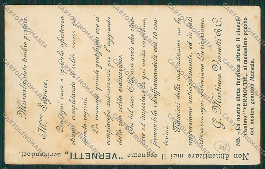 Trapani Marsala cartolina QQ0736 – retro
