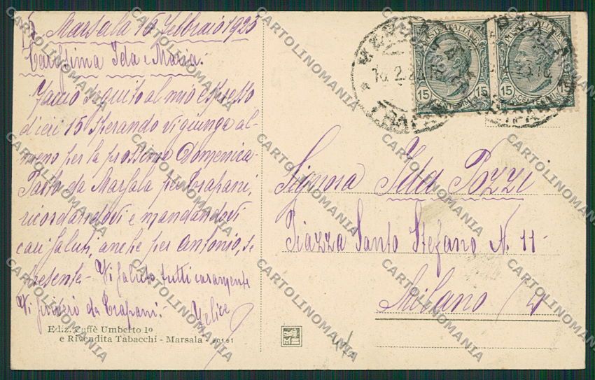 Trapani Marsala cartolina QQ0742 – retro