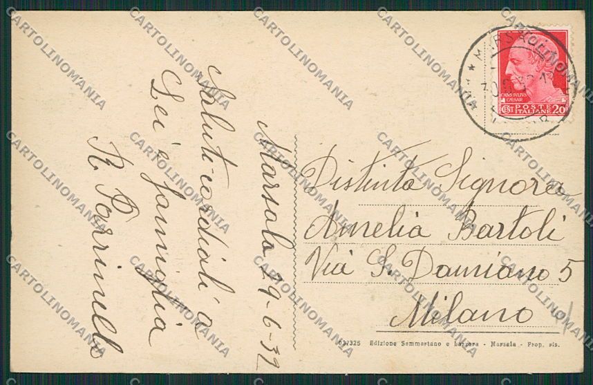 Trapani Marsala cartolina QQ0743 – retro