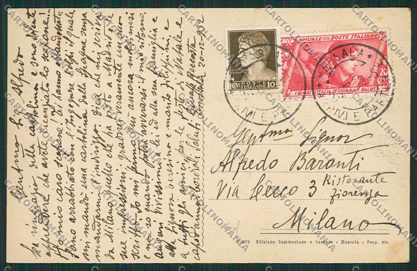 Trapani Marsala cartolina QQ0748 – retro