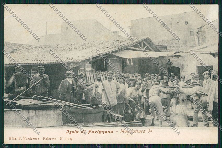 Trapani Favignana Pesca Tonno REUSTAURATA cartolina QQ0788 – fronte