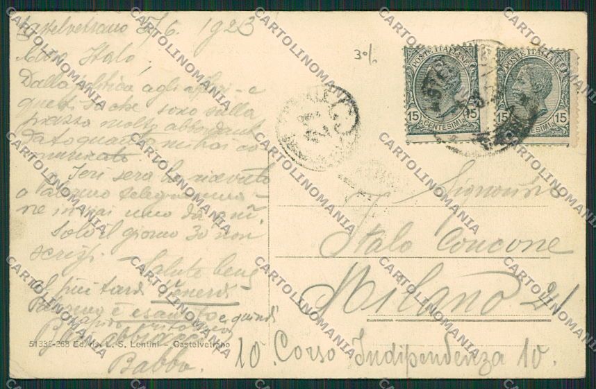 Trapani Castelvetrano cartolina QQ0791 – retro