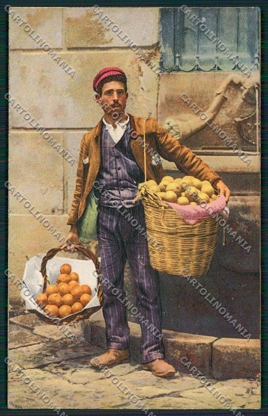 Palermo Costumi Siciliani Venditore Aranci cartolina QQ0877 – fronte
