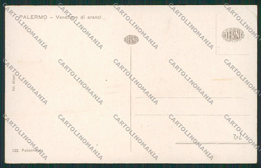 Palermo Costumi Siciliani Venditore Aranci cartolina QQ0877 – retro
