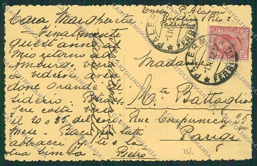 Palermo Costumi Siciliani cartolina QQ0897 – retro