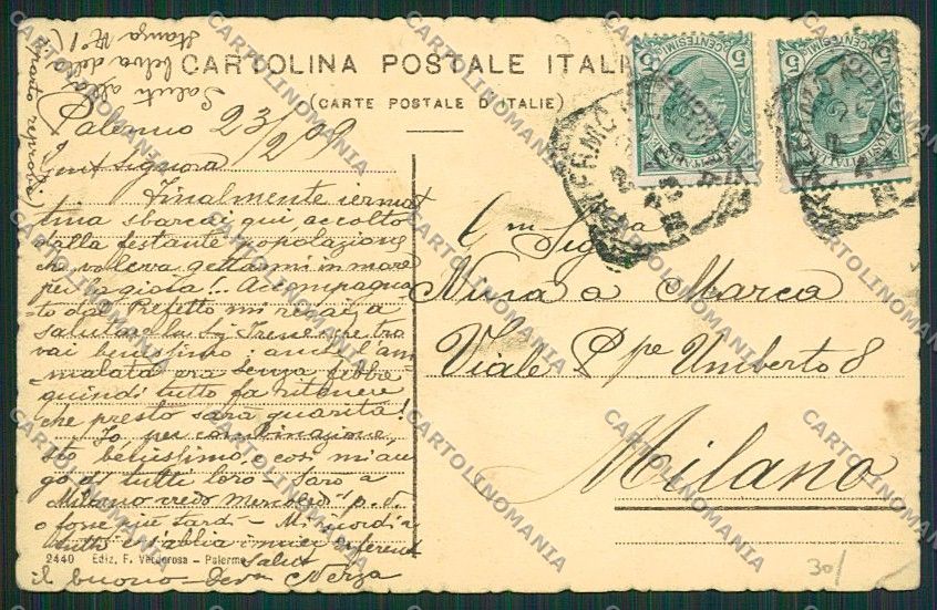 Palermo Costumi Siciliani cartolina QQ0908 – retro